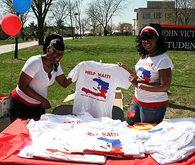 students at Haiti fundraiser