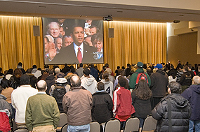 Photo of inauguration viewers