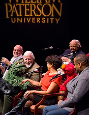 Sesame Street characters at William Paterson's distinguished lecture program